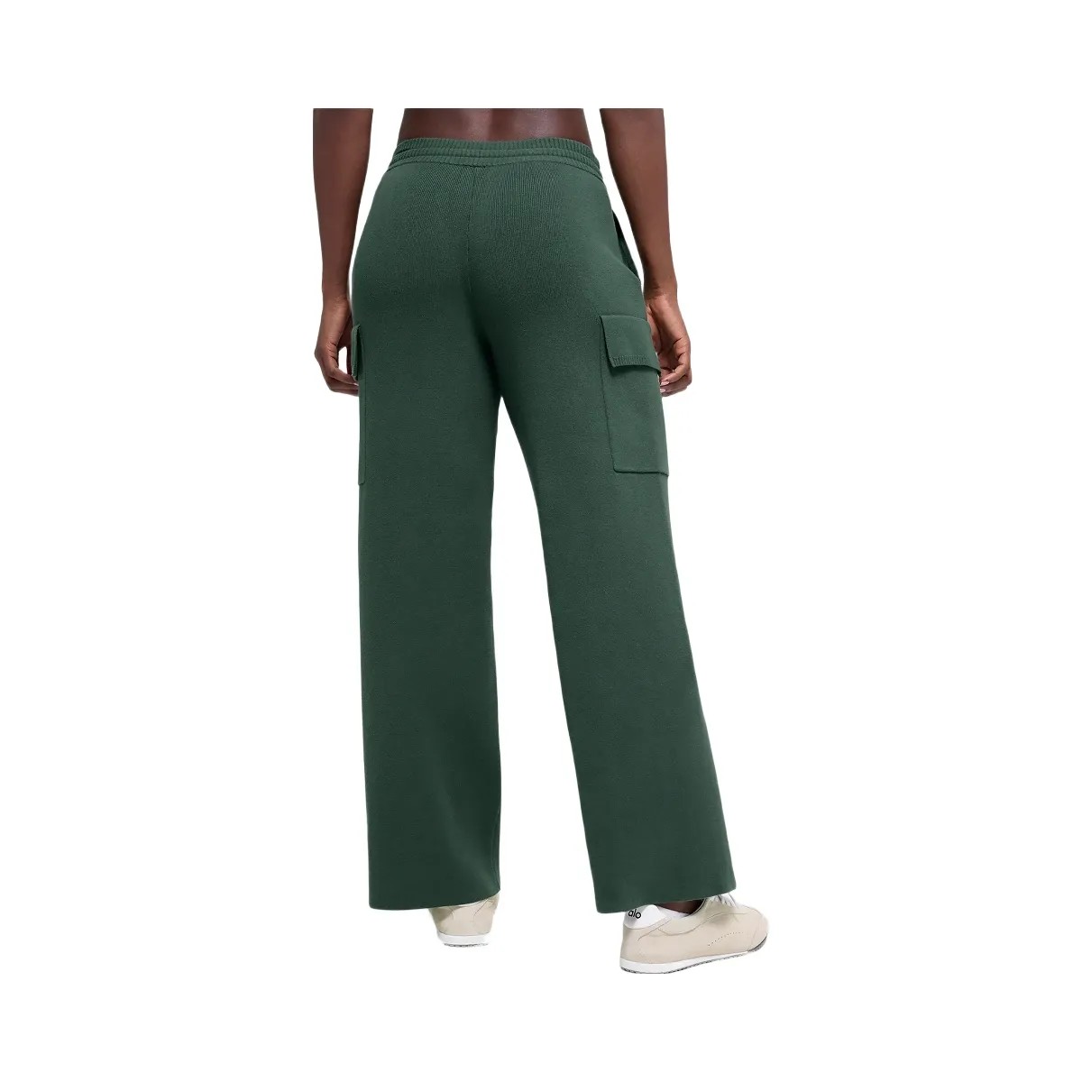 Alo Women's Scholar Knit High-Waist Cargo Pant - Clover Green - HypeFly India View 4
