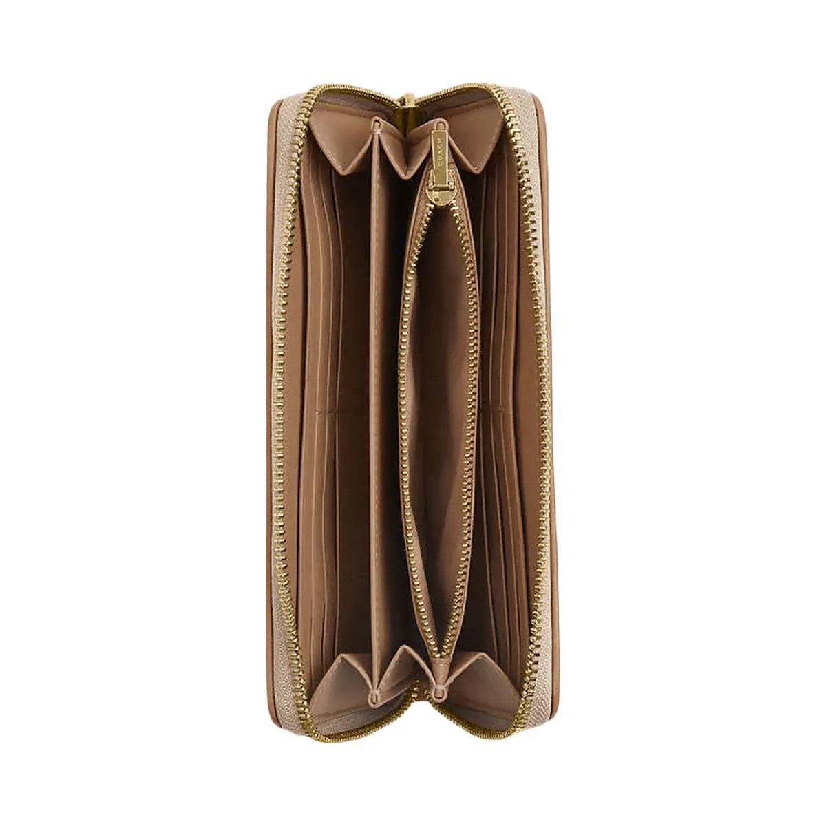 Coach Long Zip Around Wallet With Signature Canvas Im-Dark Natural Multi - HypeFly India View 2
