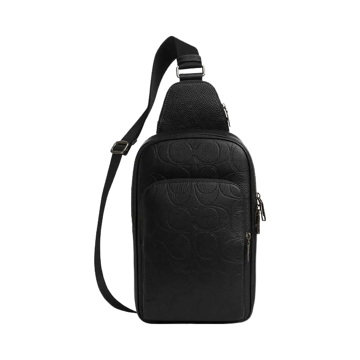 Coach Ethan Pack In Signature Leather Pebbled Leather-Gunmetal-Black - HypeFly India View 1