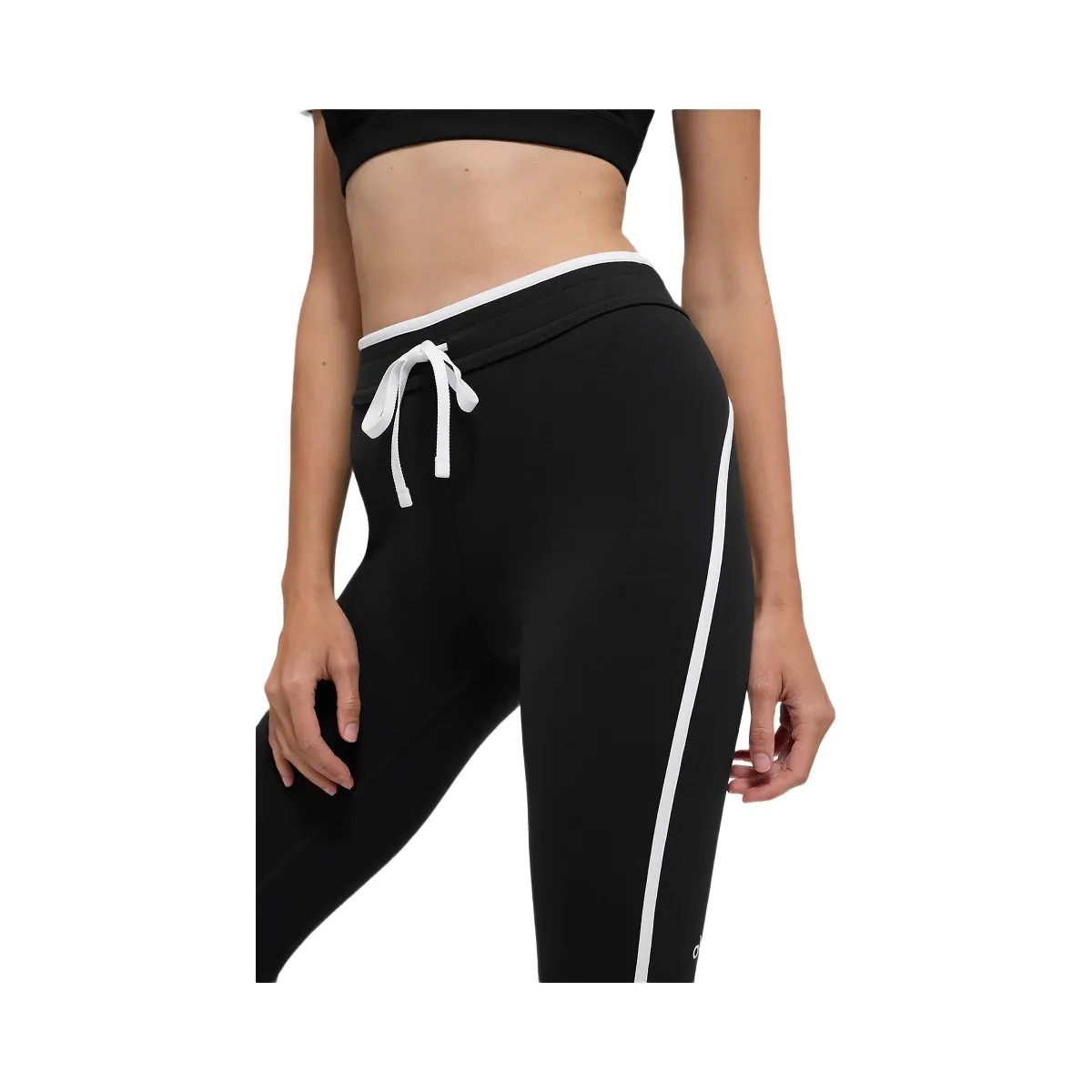 Alo Women's Airbrush High-Waist Race Pace Capri - Black/White - HypeFly India View 2