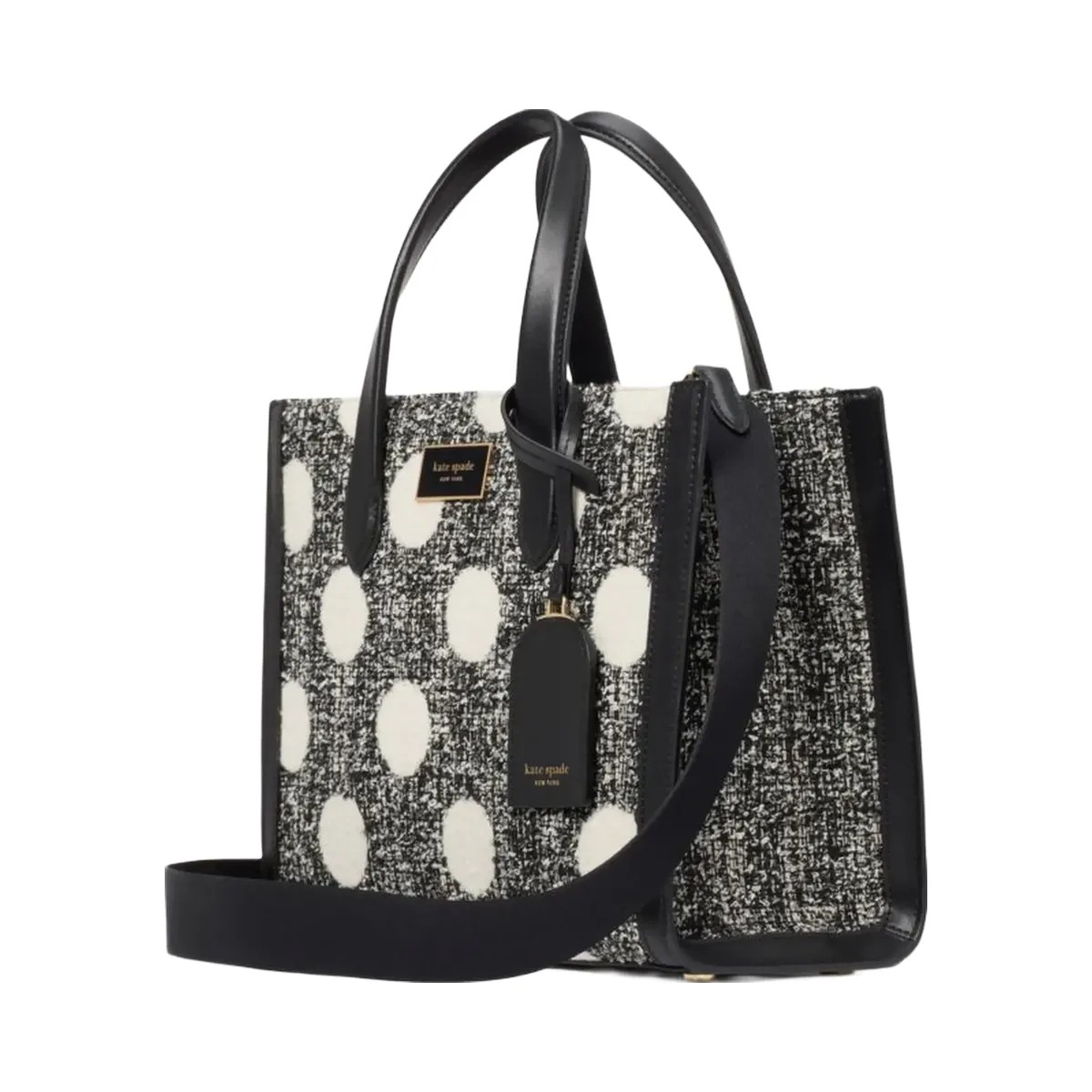 Kate Spade Manhattan Dot Tweed Small Tote Black Multi - HypeFly India View 4