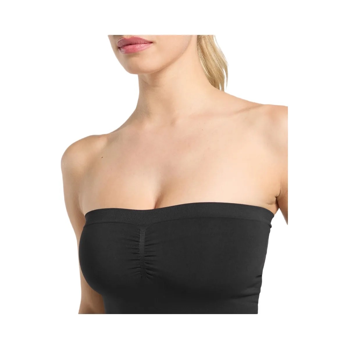 Gymshark Everyday Seamless Midi Tube Top - Black - HypeFly India View 5