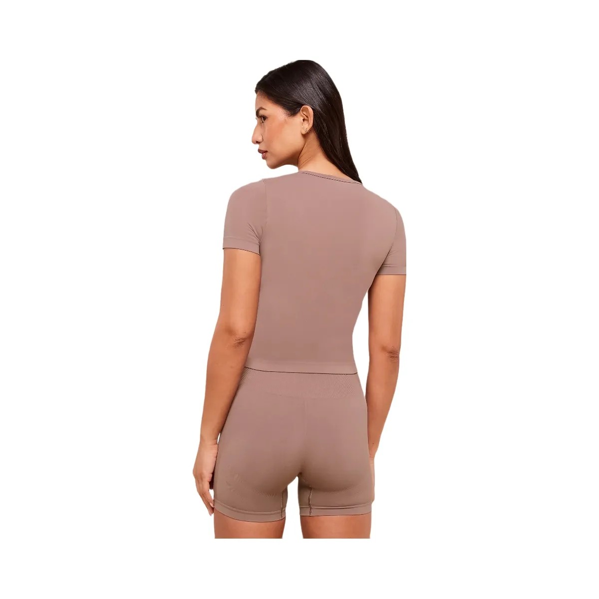 Gymshark Everyday Seamless Tight Fit Crew Neck Tee - Chestnut Pink - HypeFly India View 2