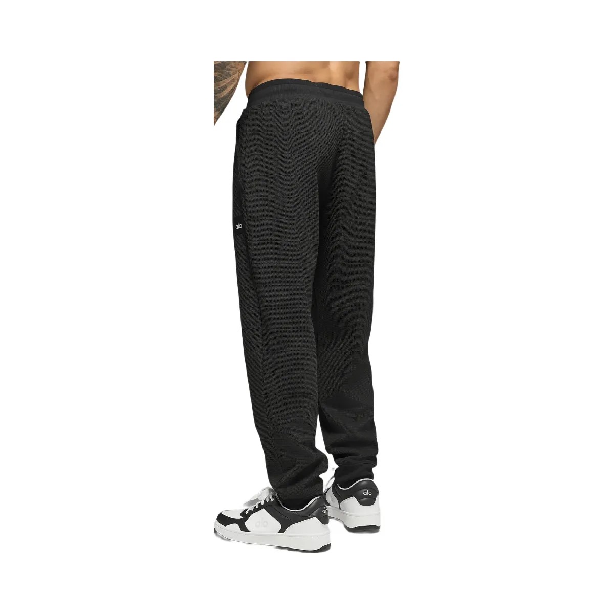 Alo Men's Waffle Lounge Jogger - Black - HypeFly India View 2