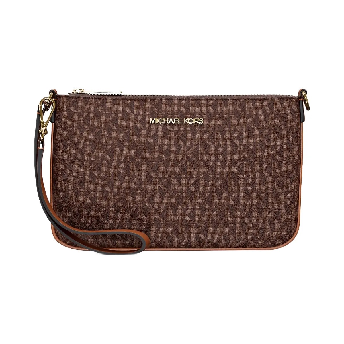 Michael Kors Jet Set Small Signature Logo Convertible Wristlet Brown - HypeFly India View 1