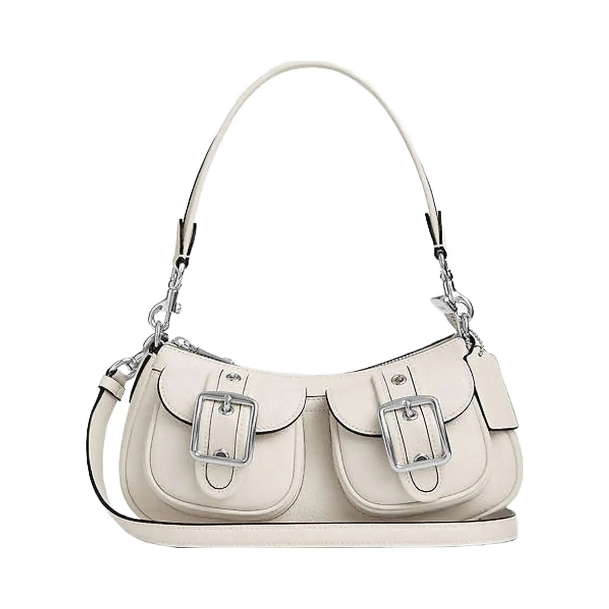 Coach Ashton Bag Pebbled Leather-Silver-Chalk - HypeFly India View 1