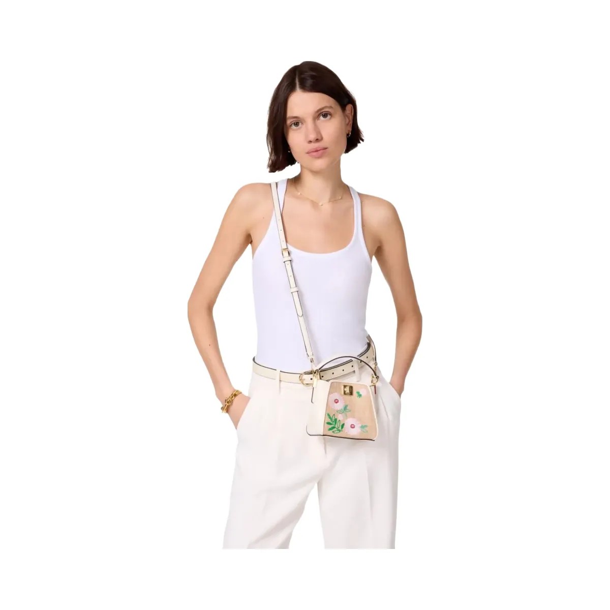 Kate Spade Phoebe Straw Mini Top Handle Crossbody Natural Multi - HypeFly India View 2