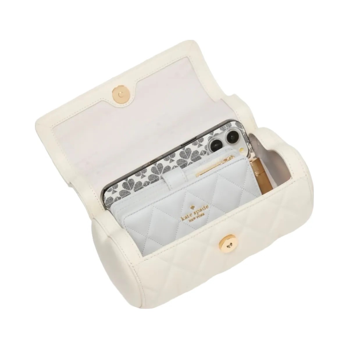 Kate Spade Heart Barrel Quilted Crossbody Meringue - HypeFly India View 6