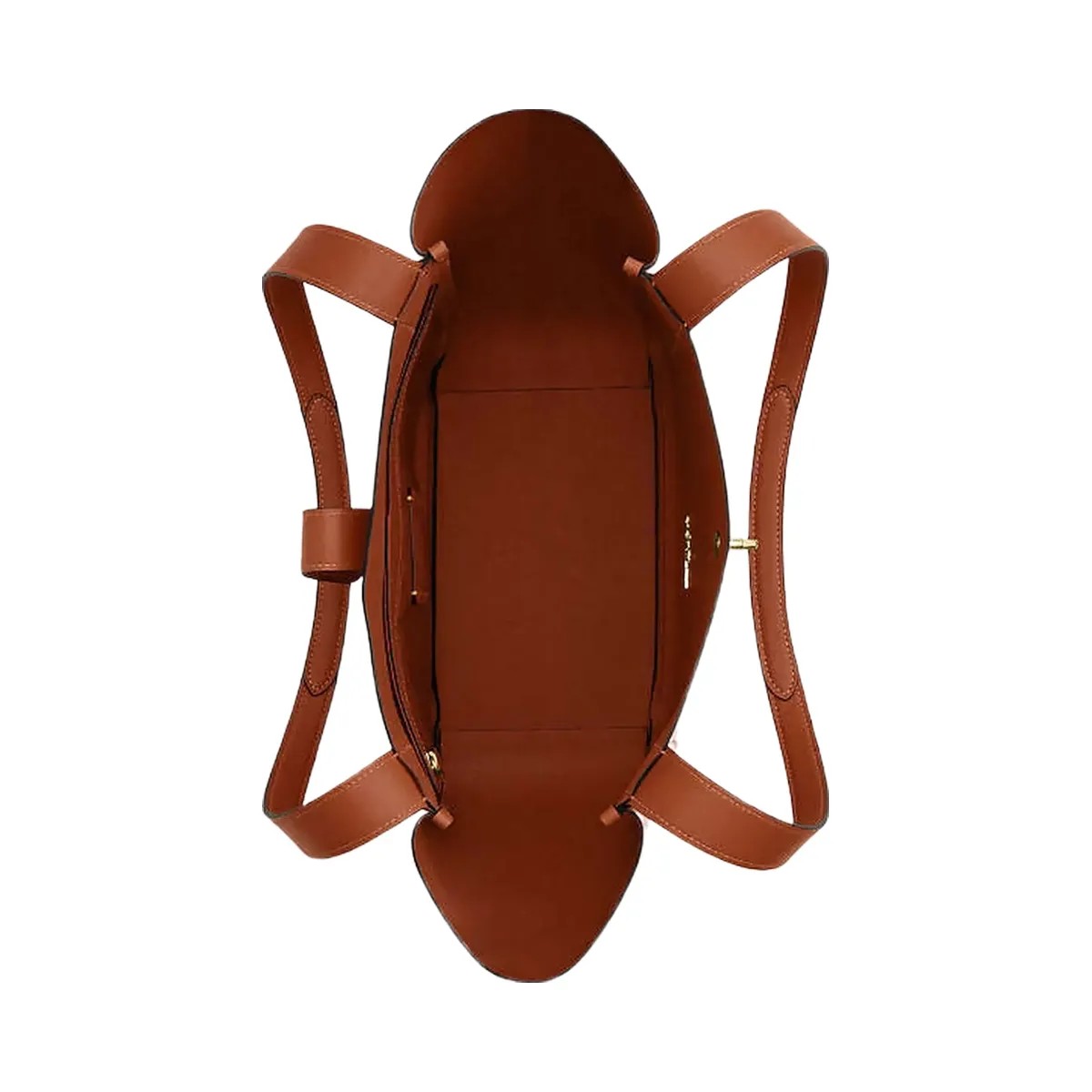 Coach Hadley Turnlock Tote Smooth Leather-Gold-Tan - HypeFly India View 4