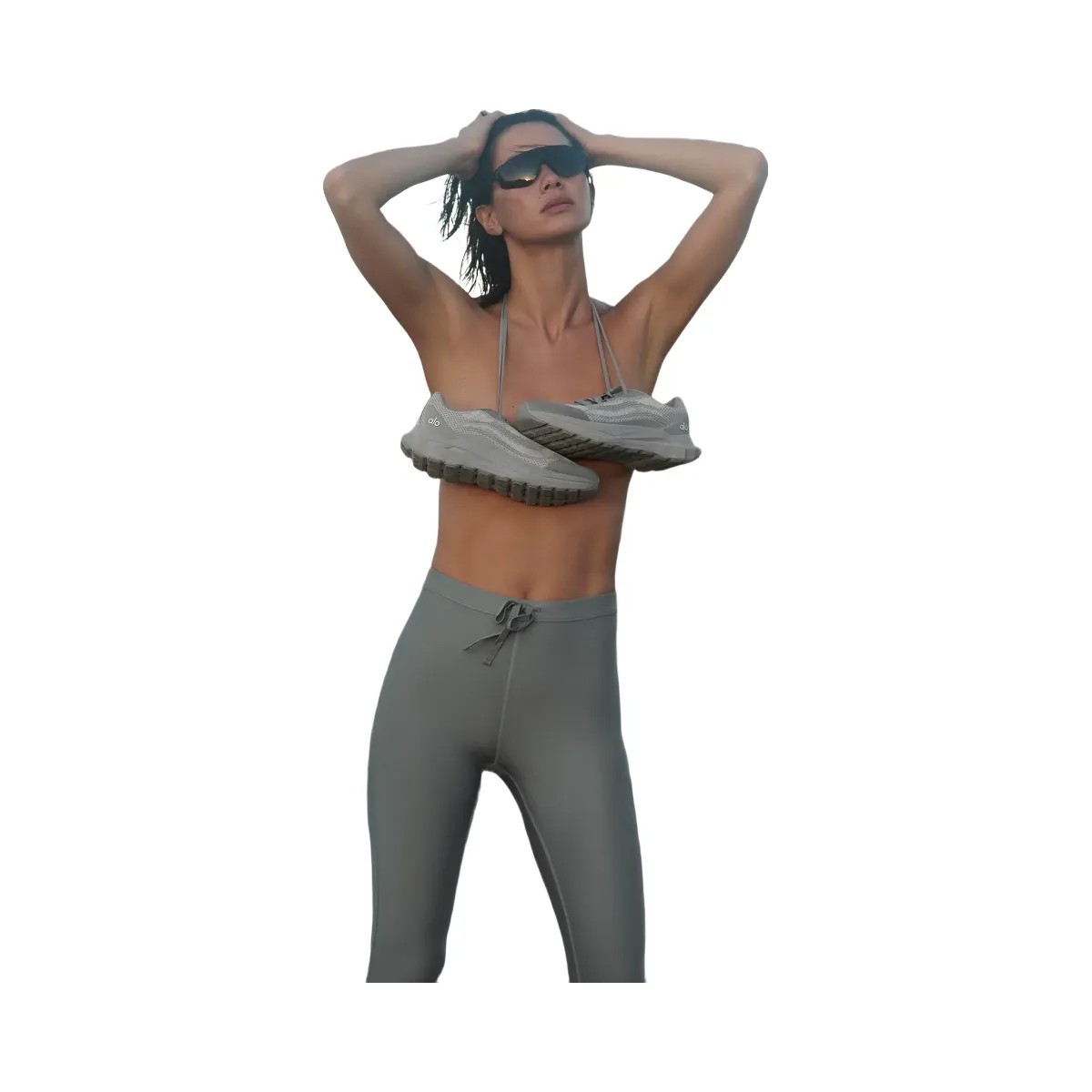 Alo Women's Airlift High-Waist Light Speed Legging - Lunar Grey - HypeFly India View 6
