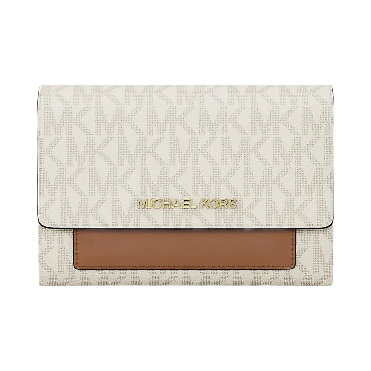 Michael Kors Jet Set Medium Signature Logo 2-in-1 Wallet Vanilla - HypeFly India View 1