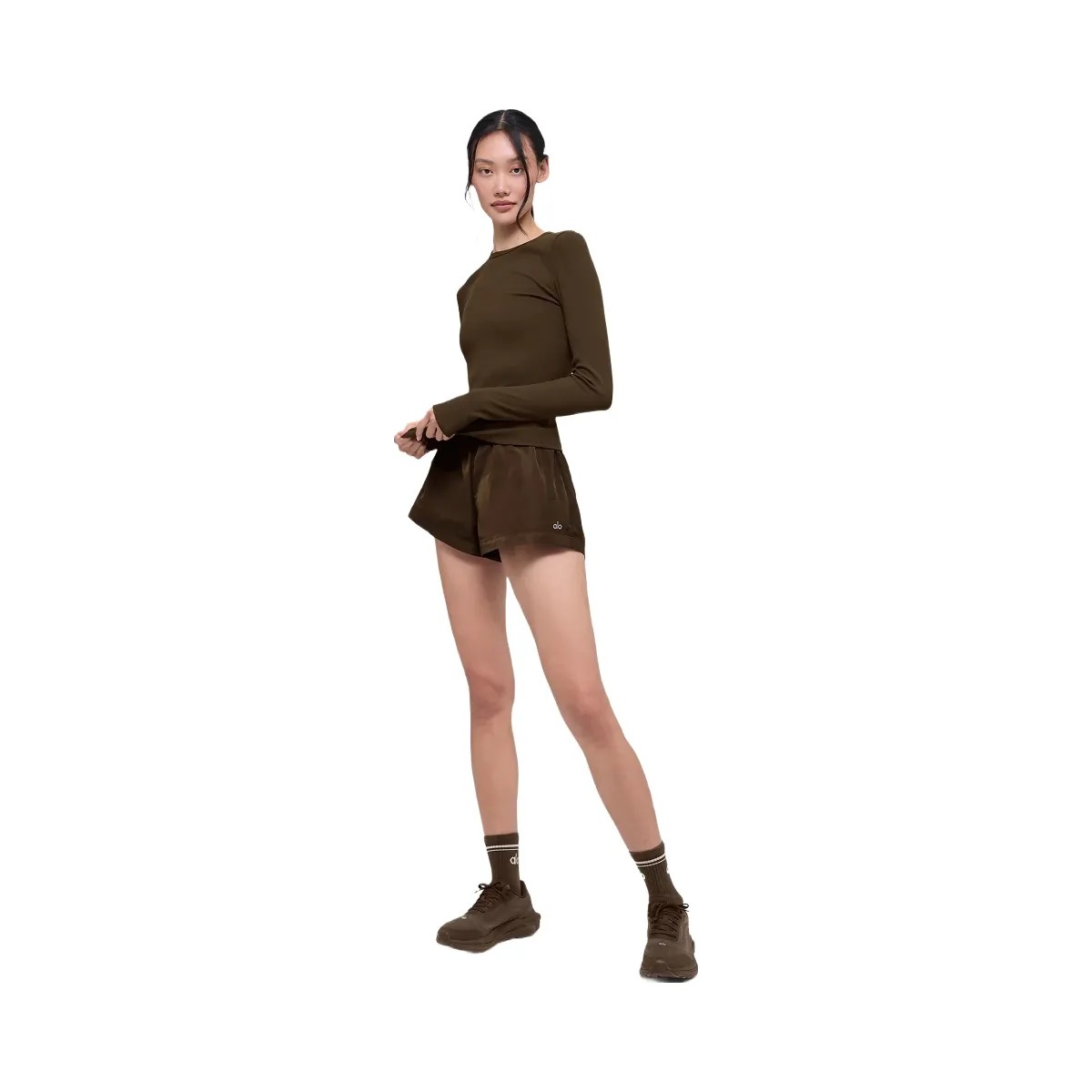 Alo Women's High-Waist Socialite Short - Espresso - HypeFly India View 5