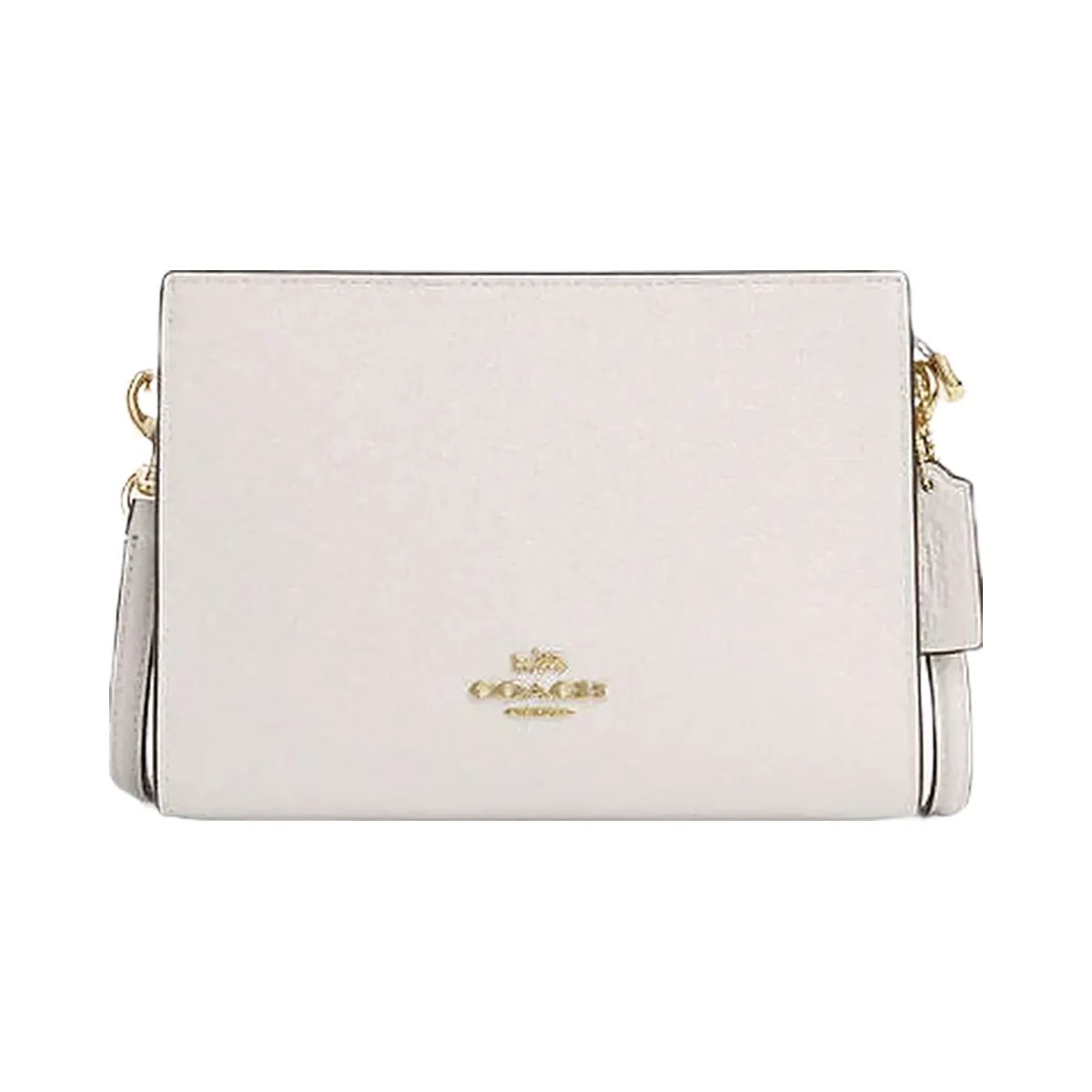 Coach Slim Crossbody Bag Pebbled Leather-Gold-Chalk - HypeFly India View 1
