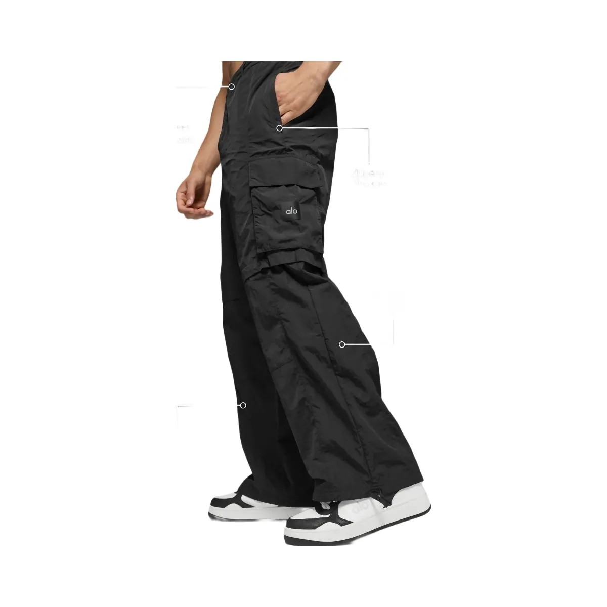 Alo Men's Axis Cargo Trouser - Black - HypeFly India View 2