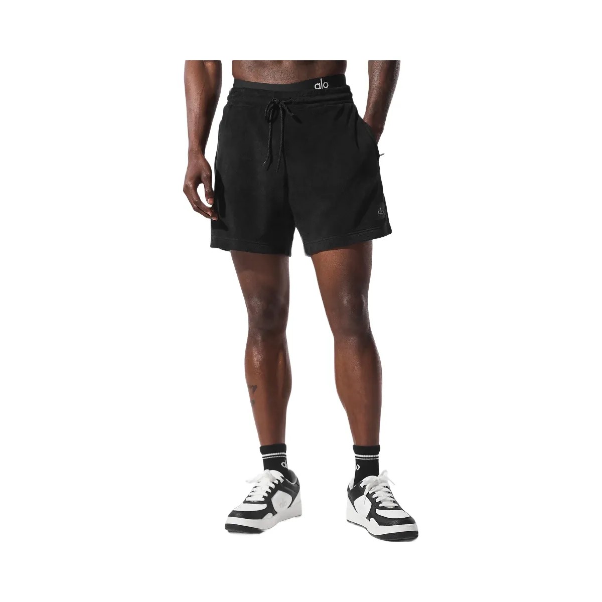Alo Men's 7" Coastal Terry Short - Black - HypeFly India View 3