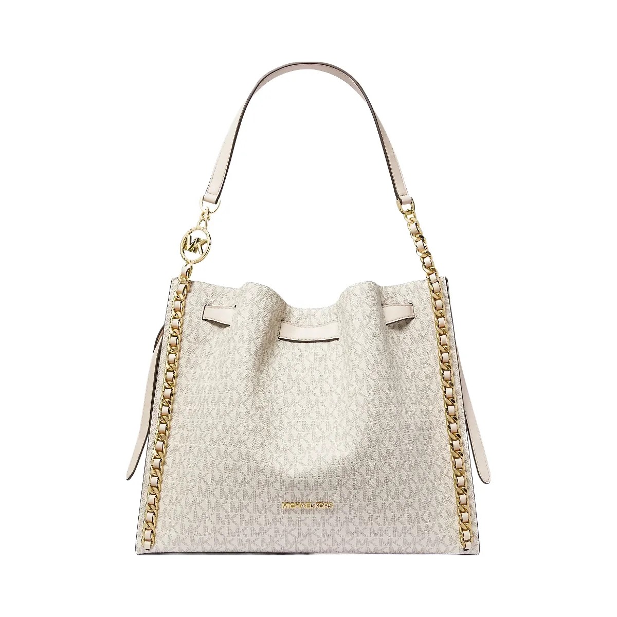 Michael Kors Mina Large Signature Logo Chain Shoulder Bag Lt Crm Multi - HypeFly India View 1