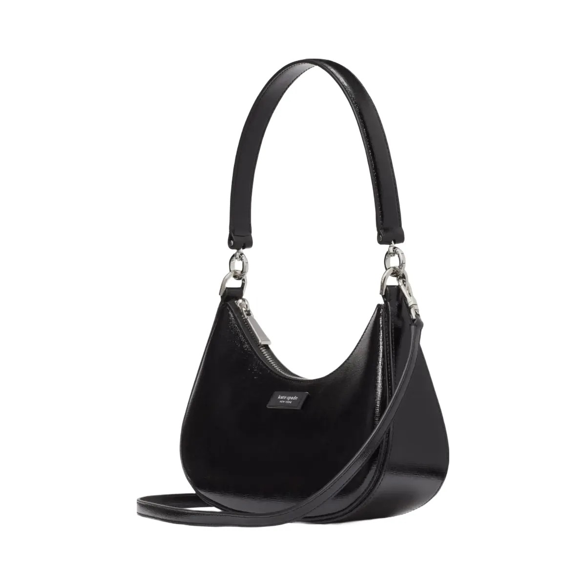 Kate Spade Sam Icon Shiny Small Convertible Crossbody Black - HypeFly India View 3