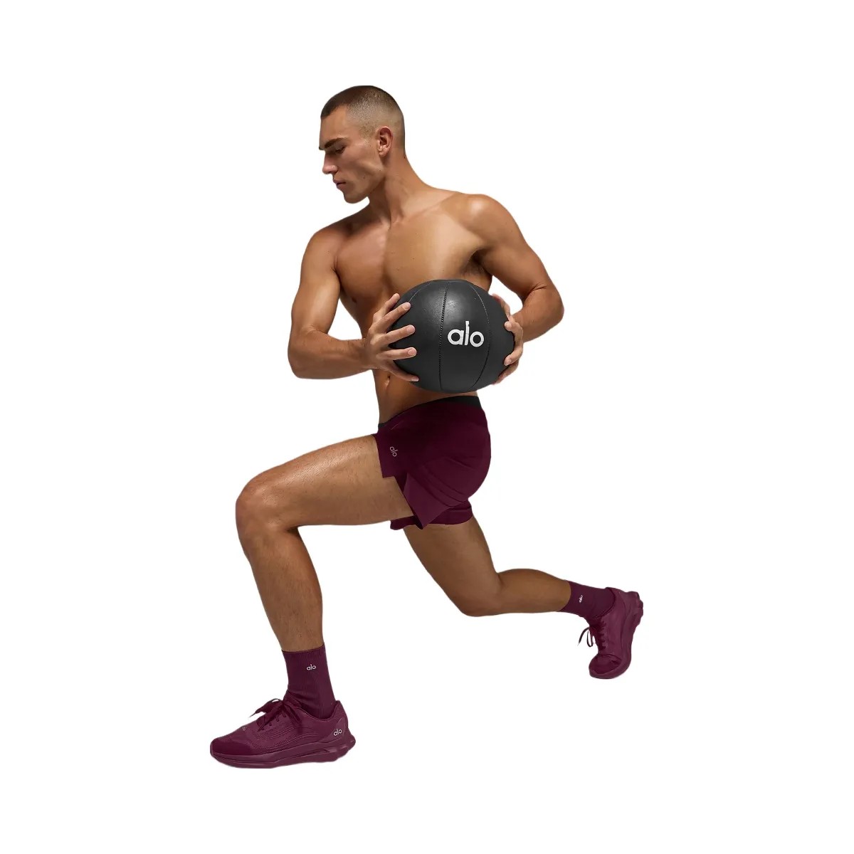 Alo Men's 5" Adapt Running Short - Burgundy - HypeFly India View 4