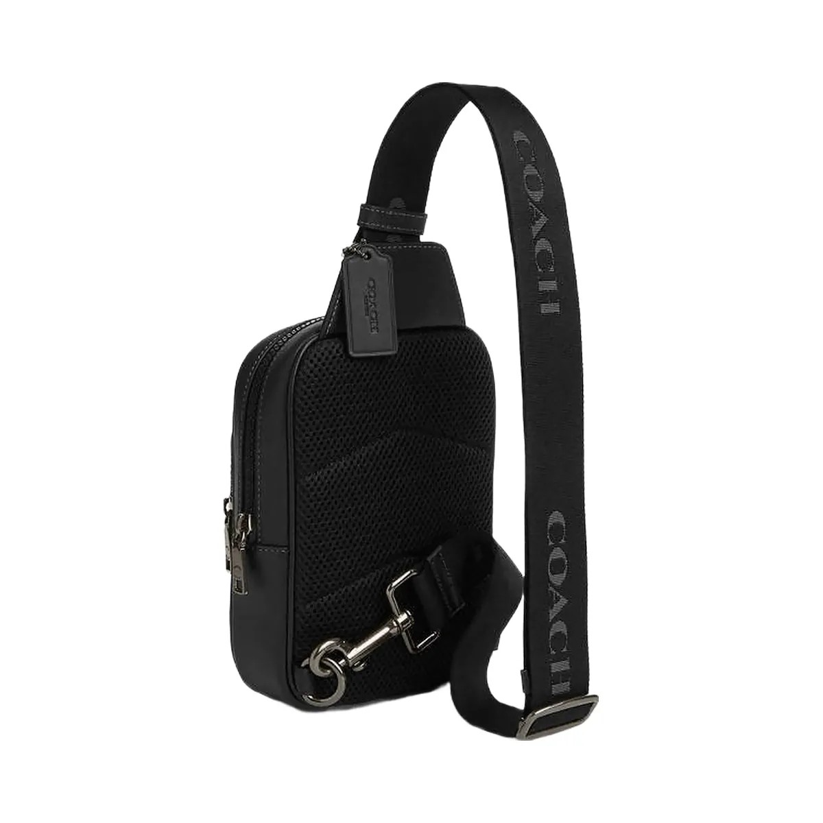 Coach Racer Sling Pack Smooth Leather-Gunmetal-Black - HypeFly India View 4