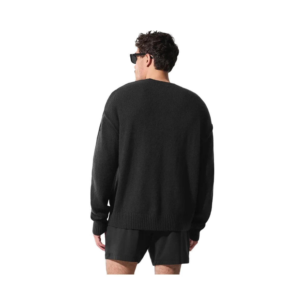 Alo Men's Unisex Wool Cashmere New Class Crewneck Sweater - Black - HypeFly India View 3