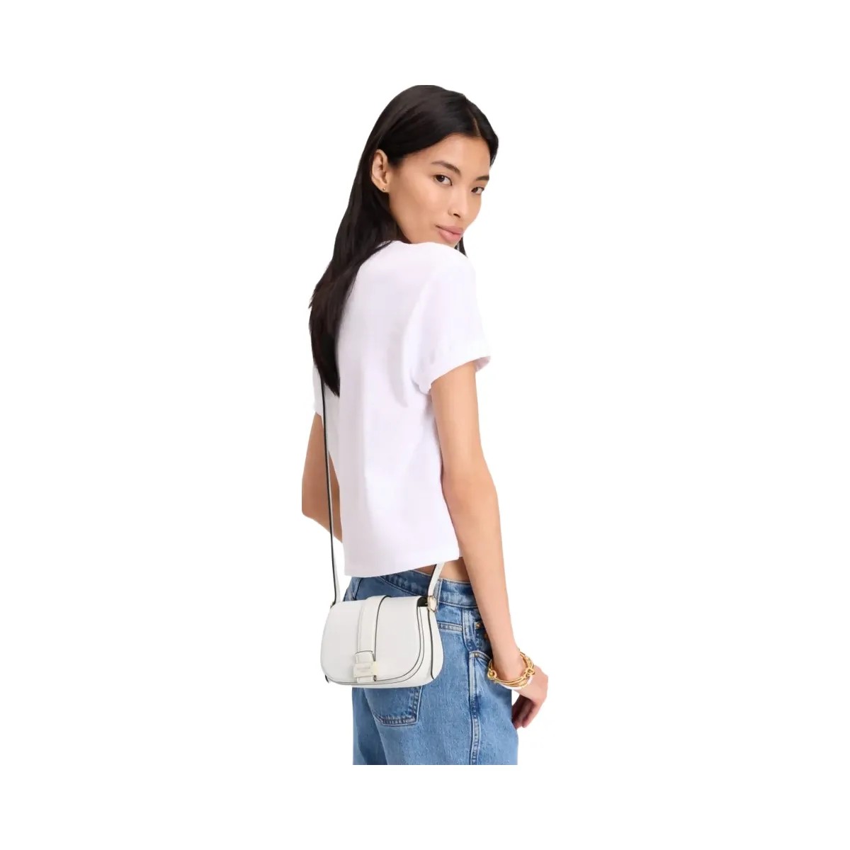 Kate Spade Nouveau Mini Saddle Bag True White - HypeFly India View 2