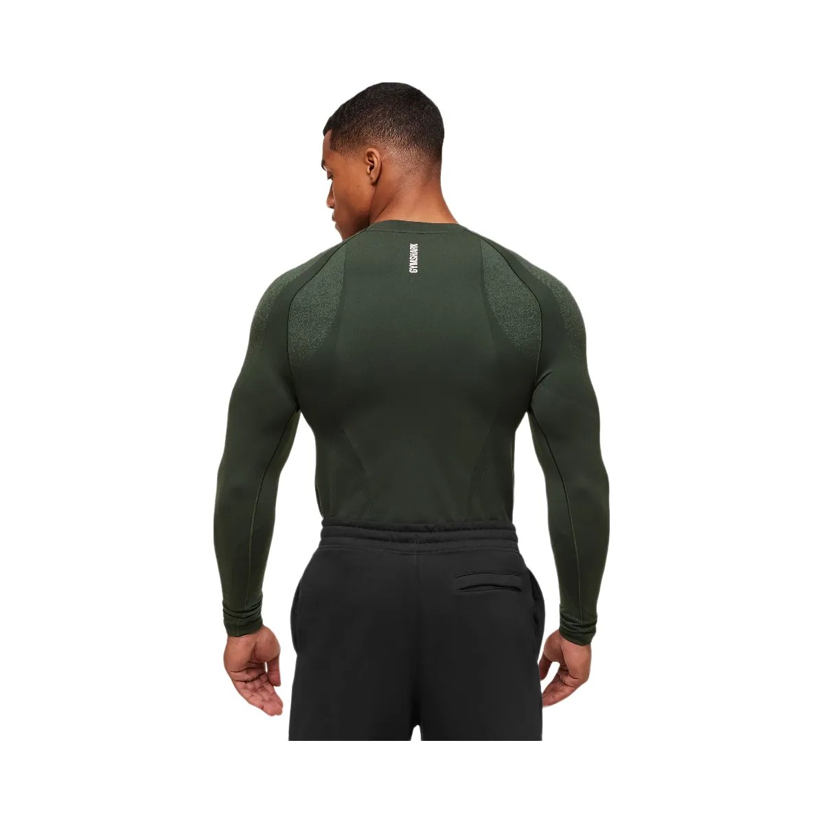 Gymshark Shadow Seamless Long Sleeve T-Shirt - Trail Green - HypeFly India View 2