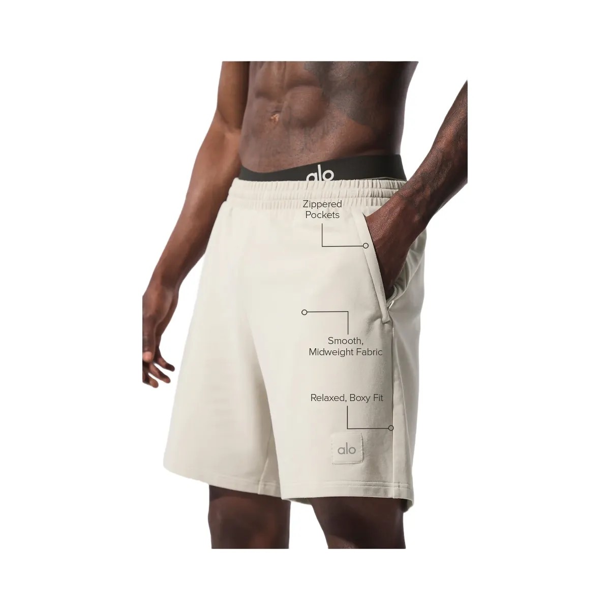 Alo Men's 7" Double Take Short - Bone - HypeFly India View 2