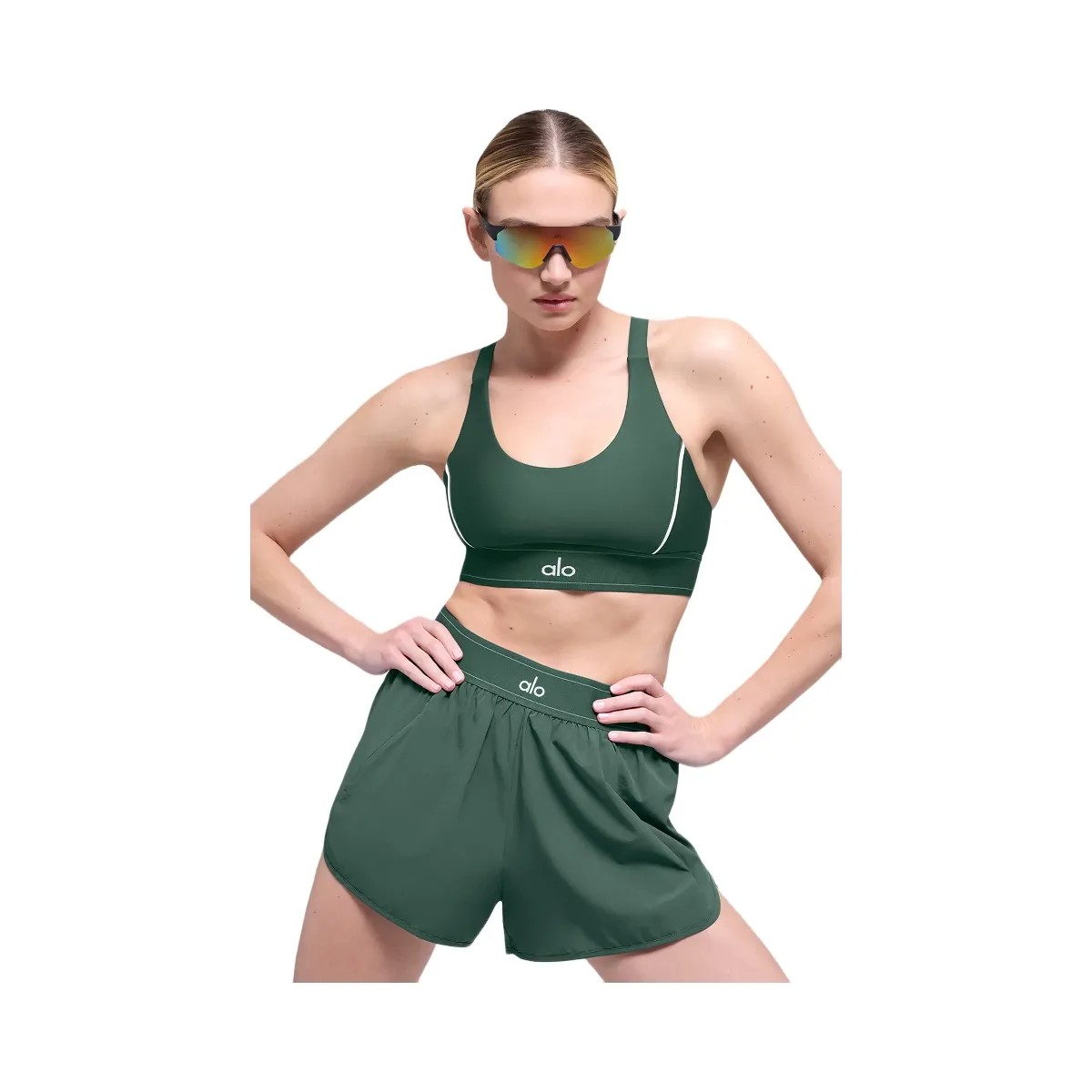Alo Women's Match Point Short - Clover Green - HypeFly India View 3