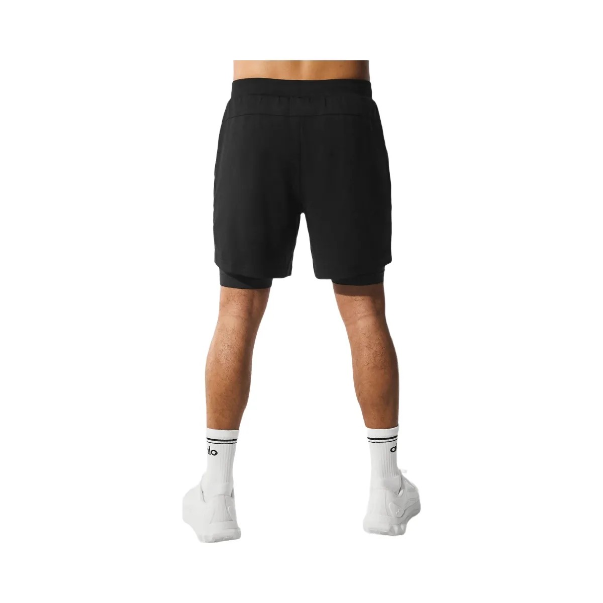 Alo Men's Conquer React 2-In-1 Performance Short - Black/Black - HypeFly India View 3