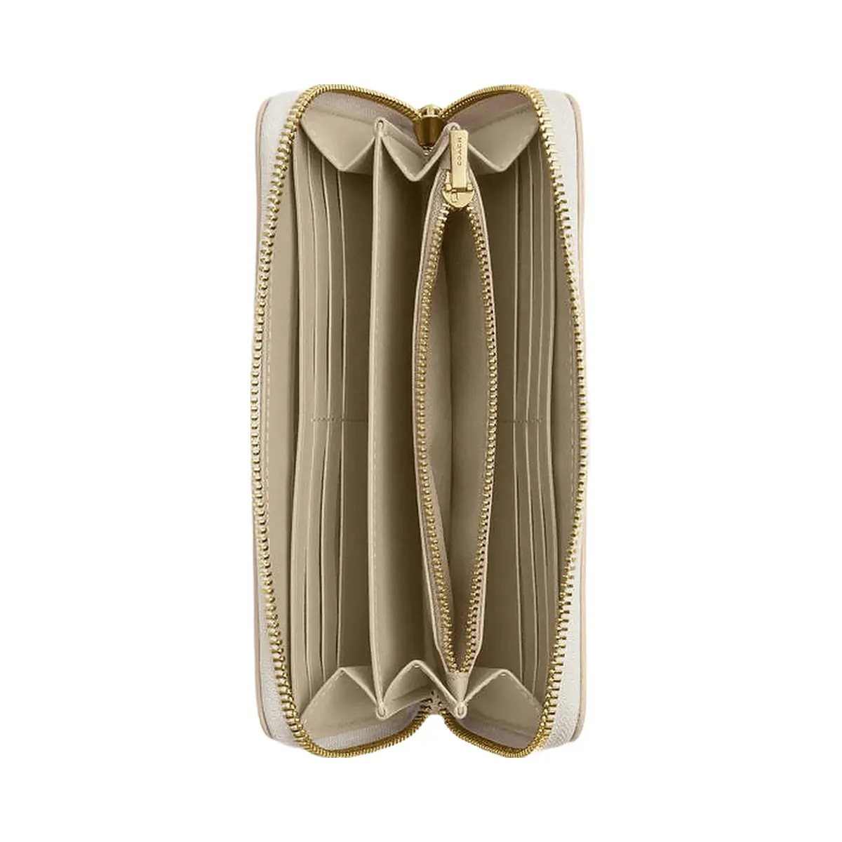 Coach Long Zip Around Wallet In Sketch Signature Canvas Signature Canvas-Gold-Ivory - HypeFly India View 1