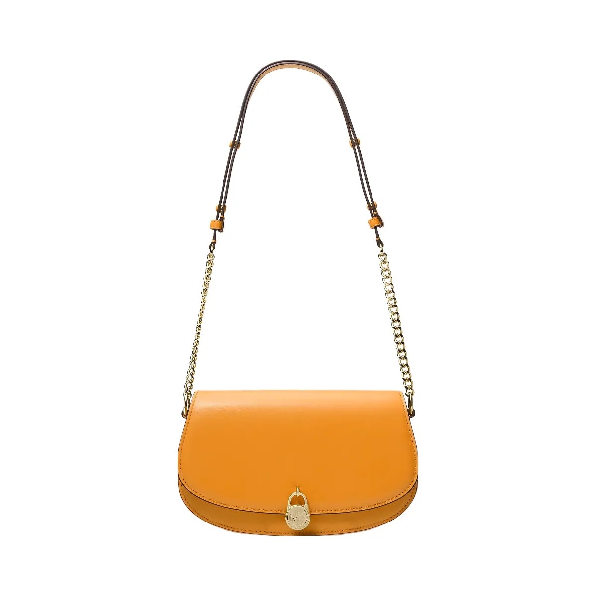 Michael Kors Mila Medium Leather Messenger Bag Pop Orange - HypeFly India View 1