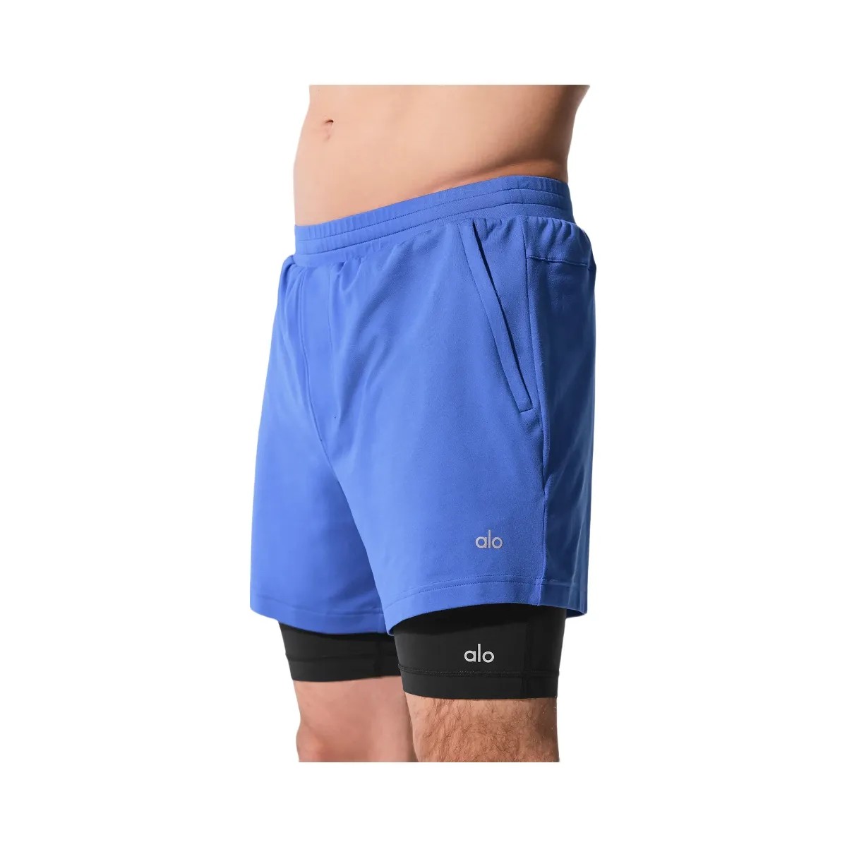 Alo Men's Conquer React 2-In-1 Performance Short - Marathon Blue/Black - HypeFly India View 2