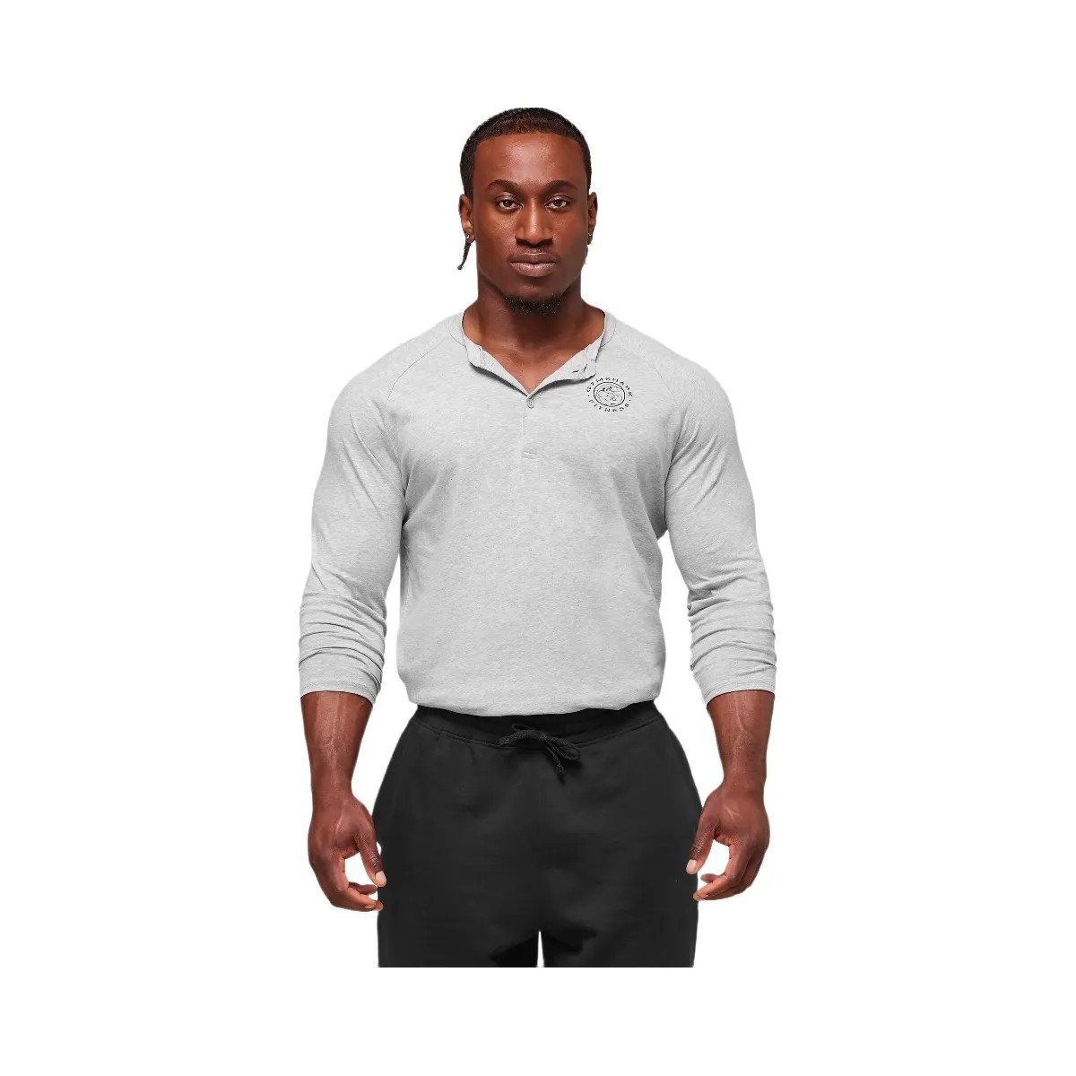 Gymshark Legacy Henley - Light Grey Marl - HypeFly India View 5