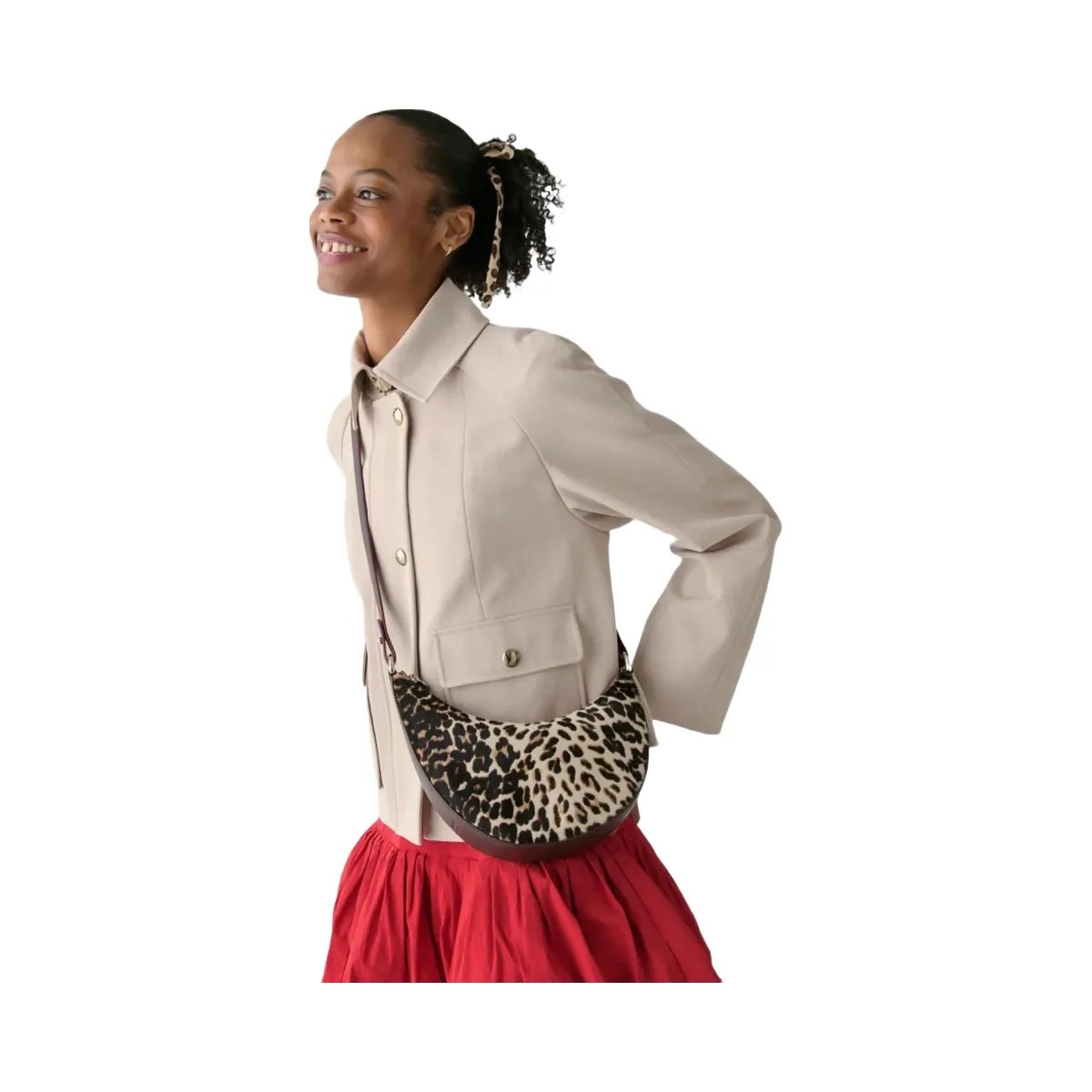 Kate Spade Duo Leopard Haircalf Crossbody Bag Leopard Multi - HypeFly India View 4