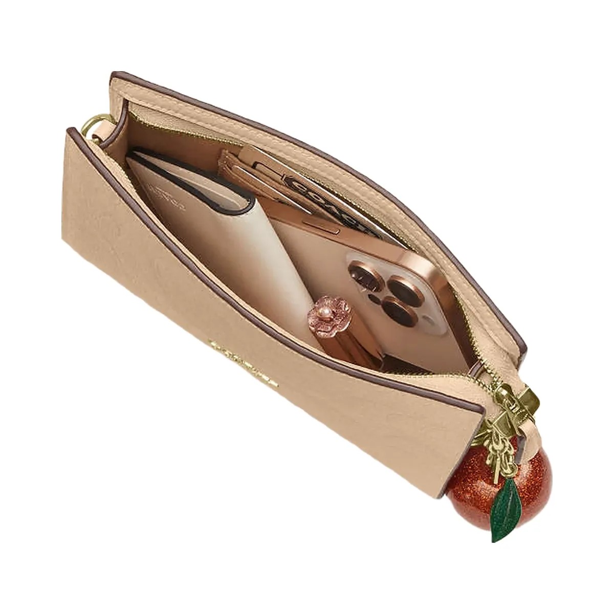 Coach Slim Crossbody Bag In Signature Leather Pebbled Leather-Im-Oat - HypeFly India View 3