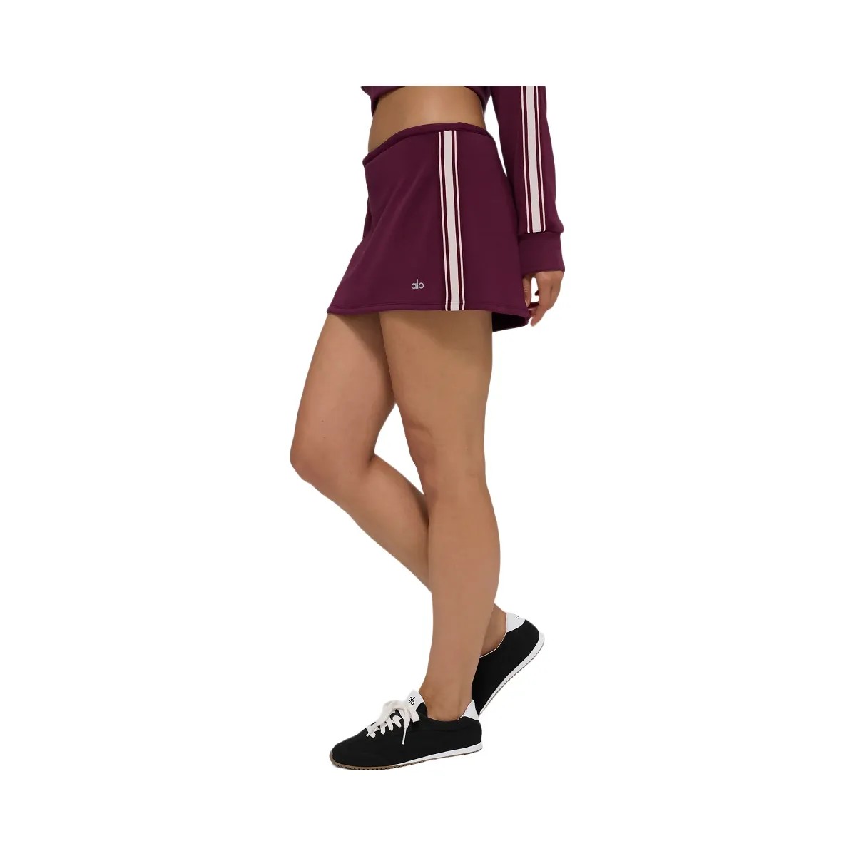 Alo Women's Track Star Mini Skirt - Burgundy - HypeFly India View 5