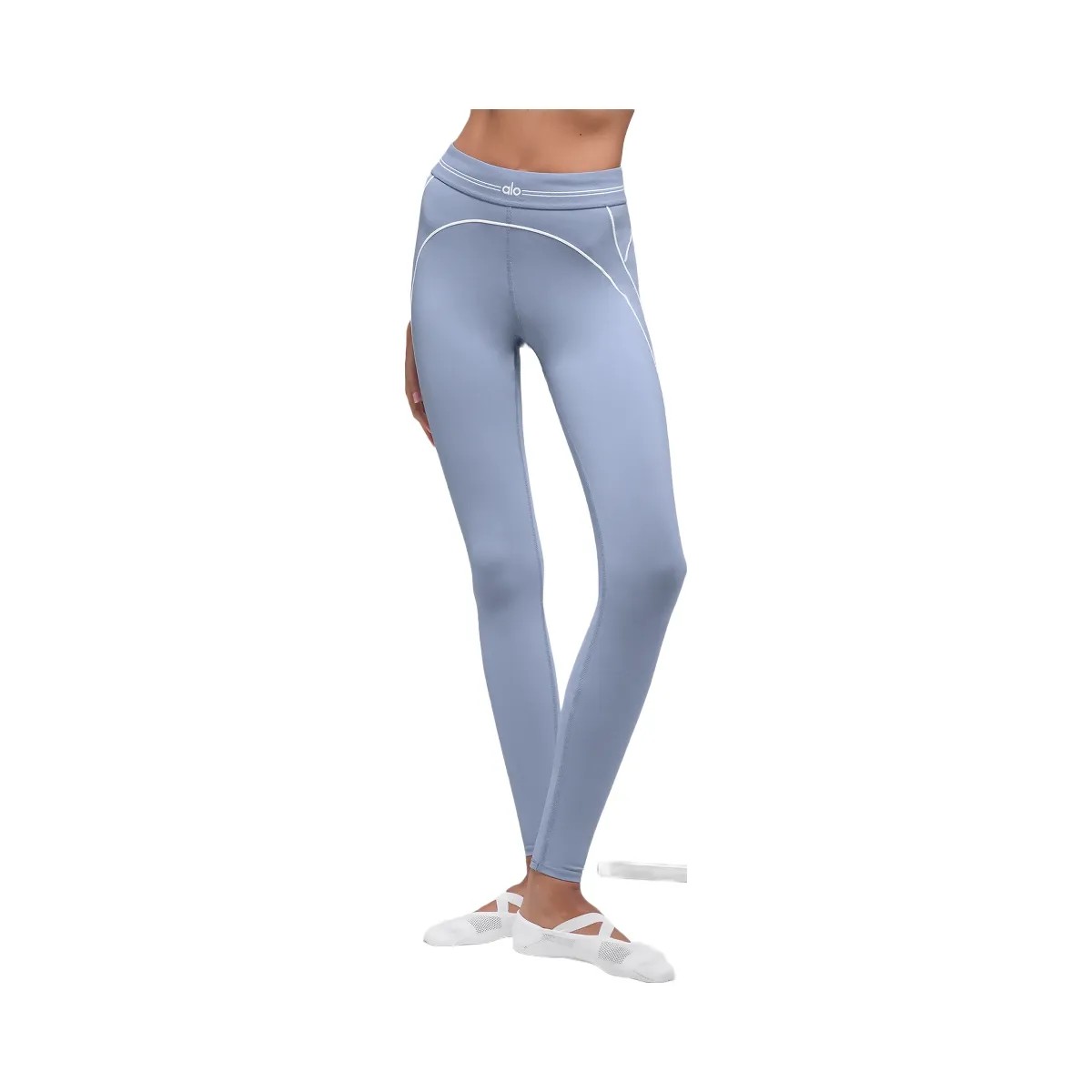 Alo Women's Airbrush High-Waist Heart Throb Legging - Winter Frost/White - HypeFly India View 1