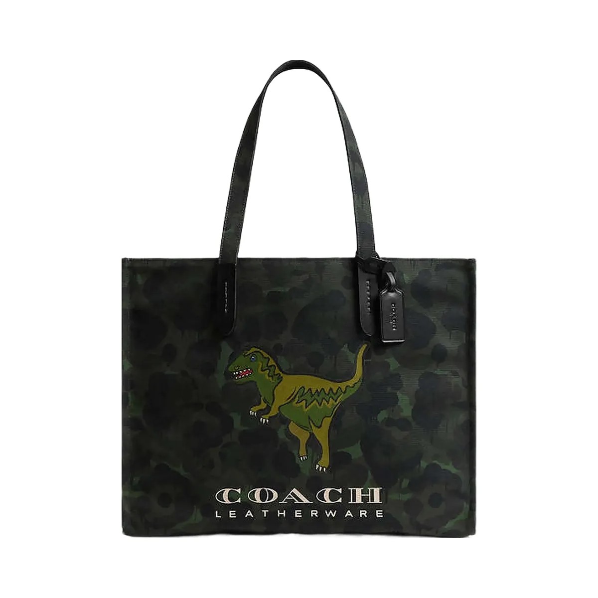 Coach Tote With Camo Print And Rexy Army Green Multi - HypeFly India View 1