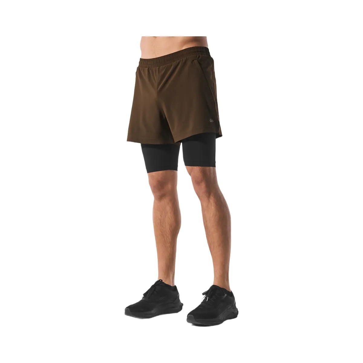 Alo Men's 5" Revival 2-in-1 Short - Espresso/Black - HypeFly India View 3