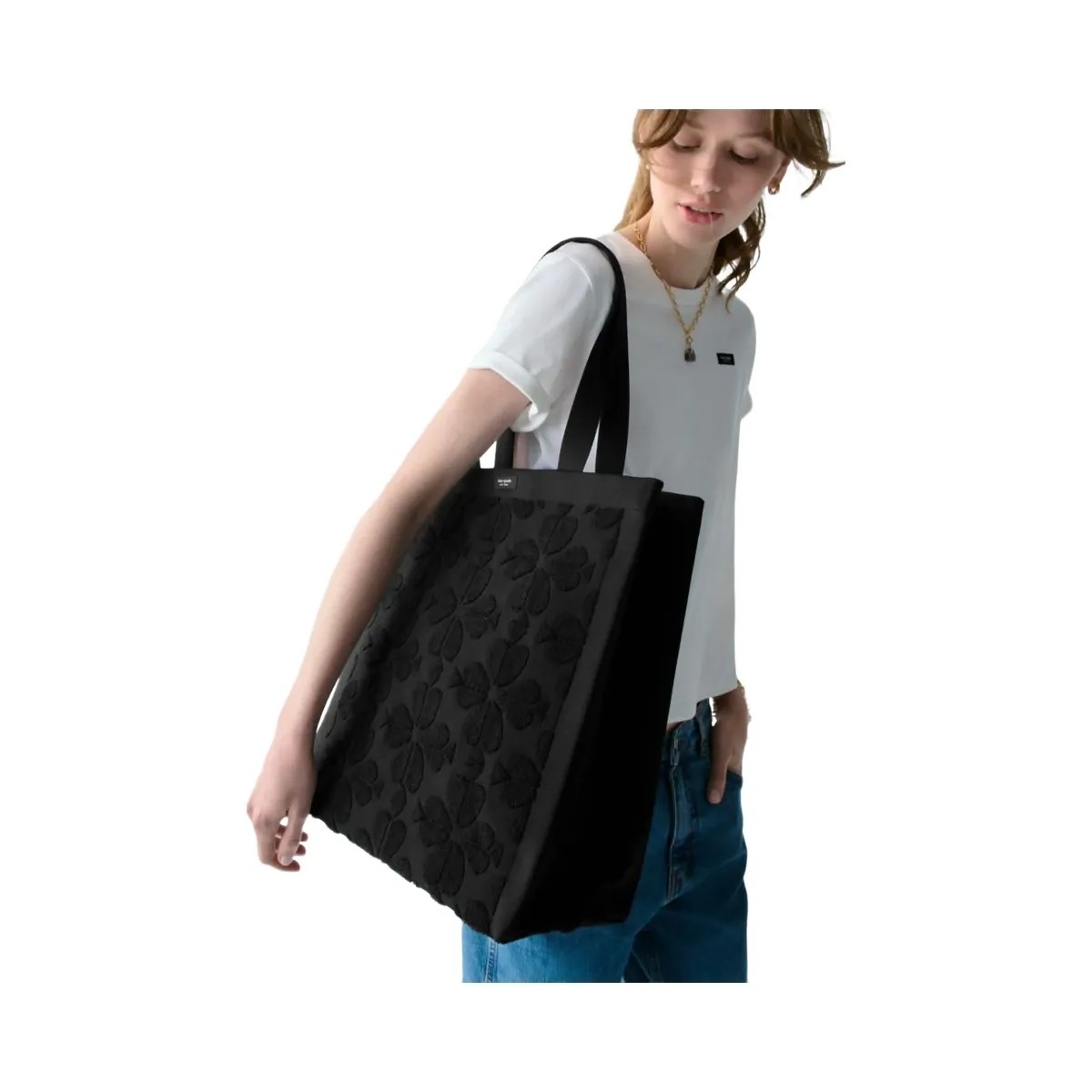 Kate Spade Brooke Terry Carryall Large Tote Black - HypeFly India View 2