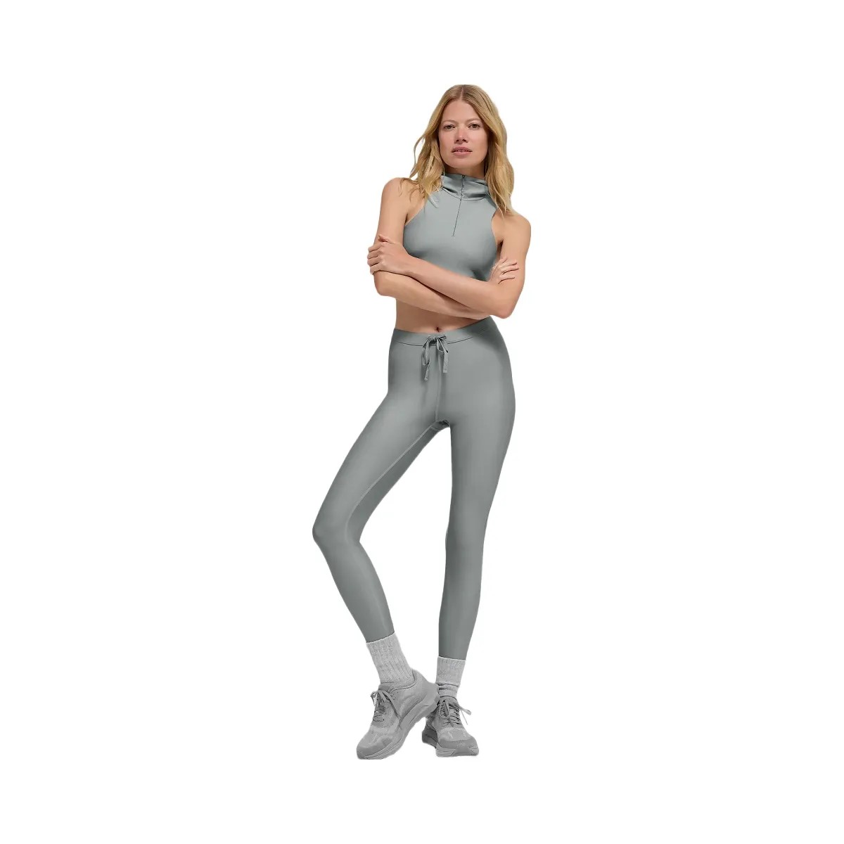 Alo Women's Airlift High-Waist Light Speed Legging - Lunar Grey - HypeFly India View 4