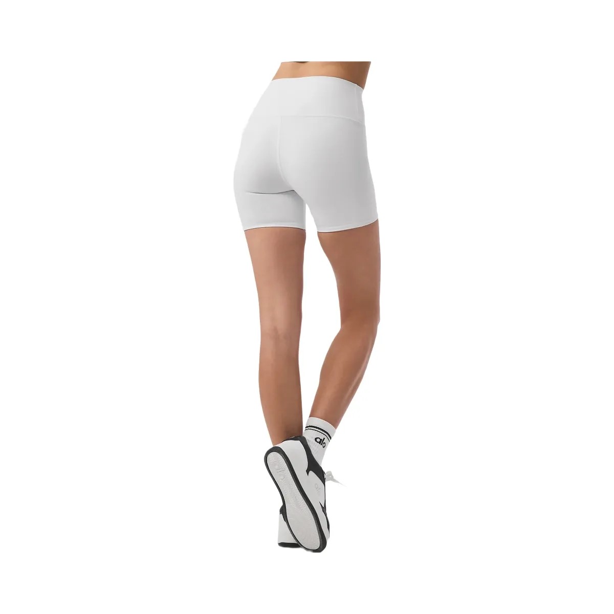 Alo Women's 5" Airbrush High-Waist Biker Short - White - HypeFly India View 2