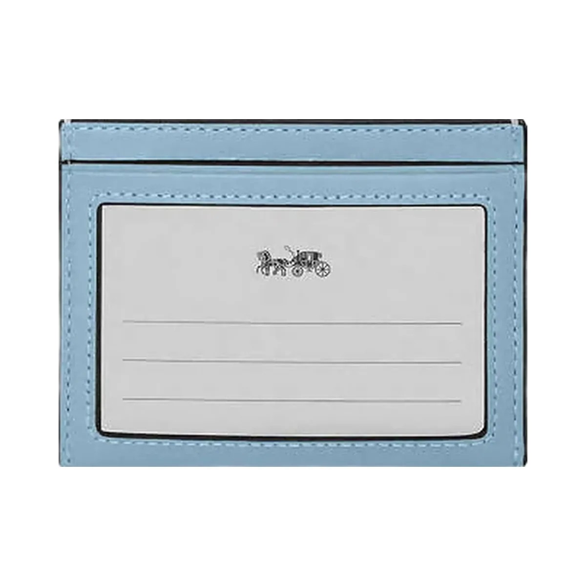 Coach Slim Id Card Case Glazed Leather-Im-Powder Blue - HypeFly India View 1