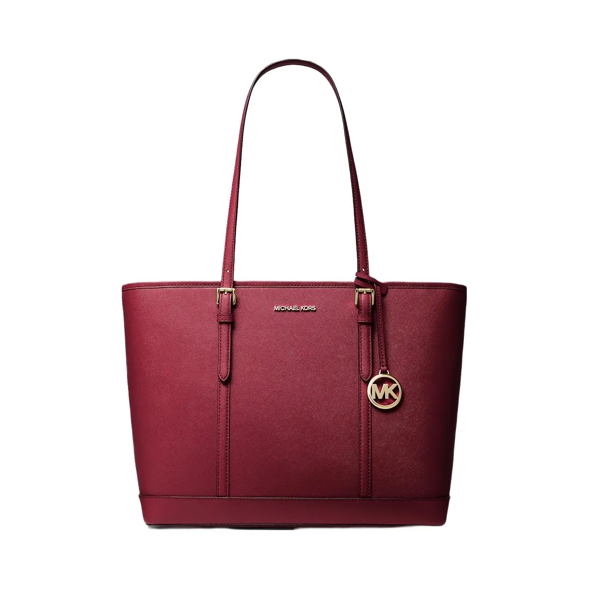 Michael Kors Jet Set Travel Large Saffiano Leather Tote Bag Cherry - HypeFly India View 1