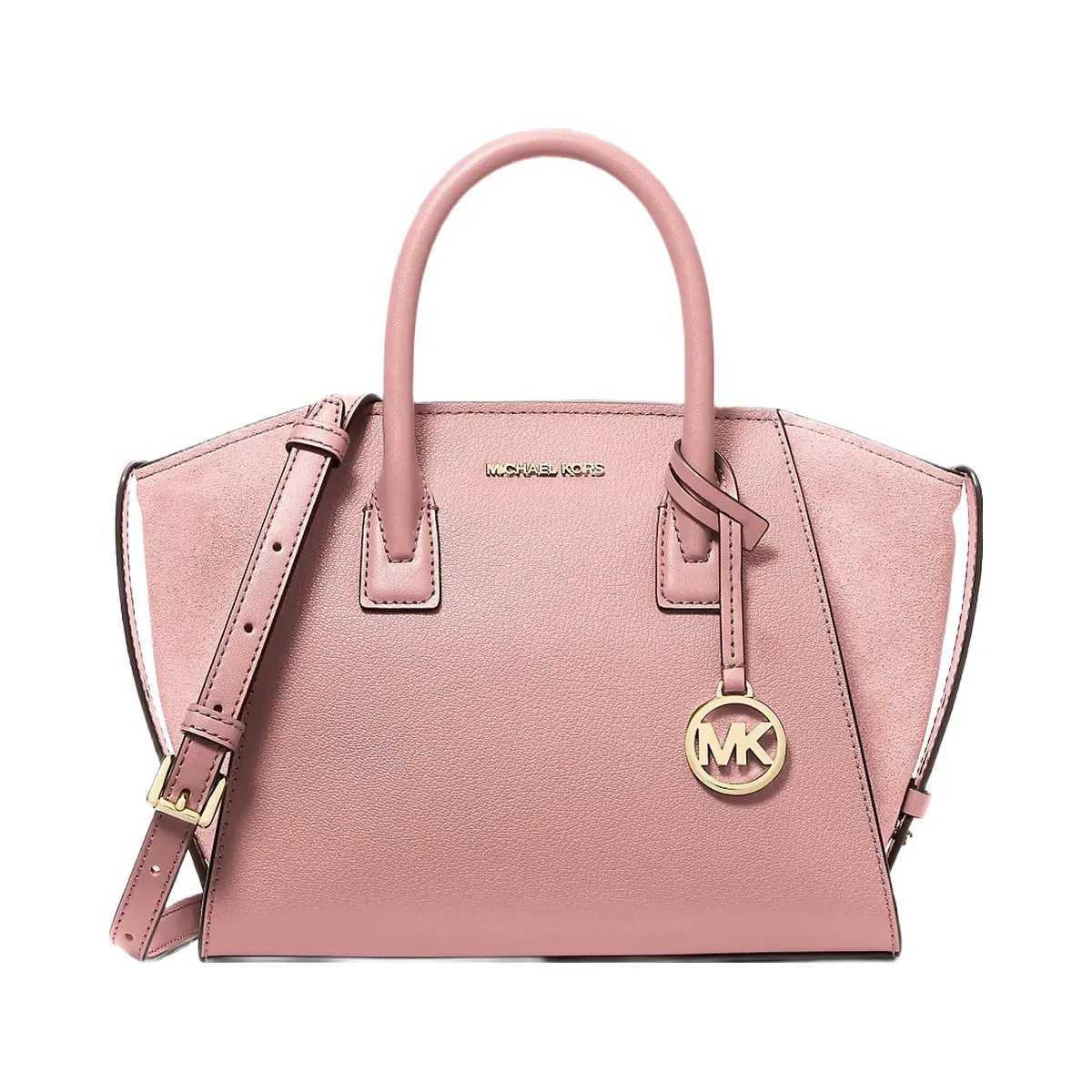 Michael Kors Avril Small Pebbled Leather Satchel Powder Blush - HypeFly India View 1