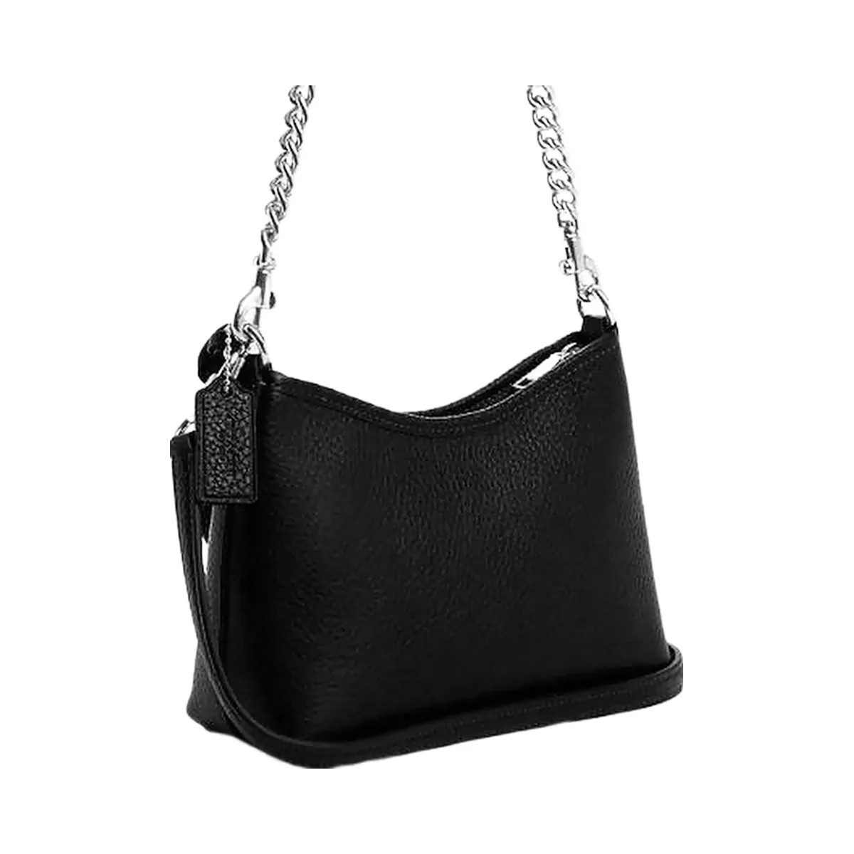 Coach Laurel Small Shoulder Bag With Mirror Charm And Pouch Pebbled Leather-Sv-Black-Tan - HypeFly India View 2