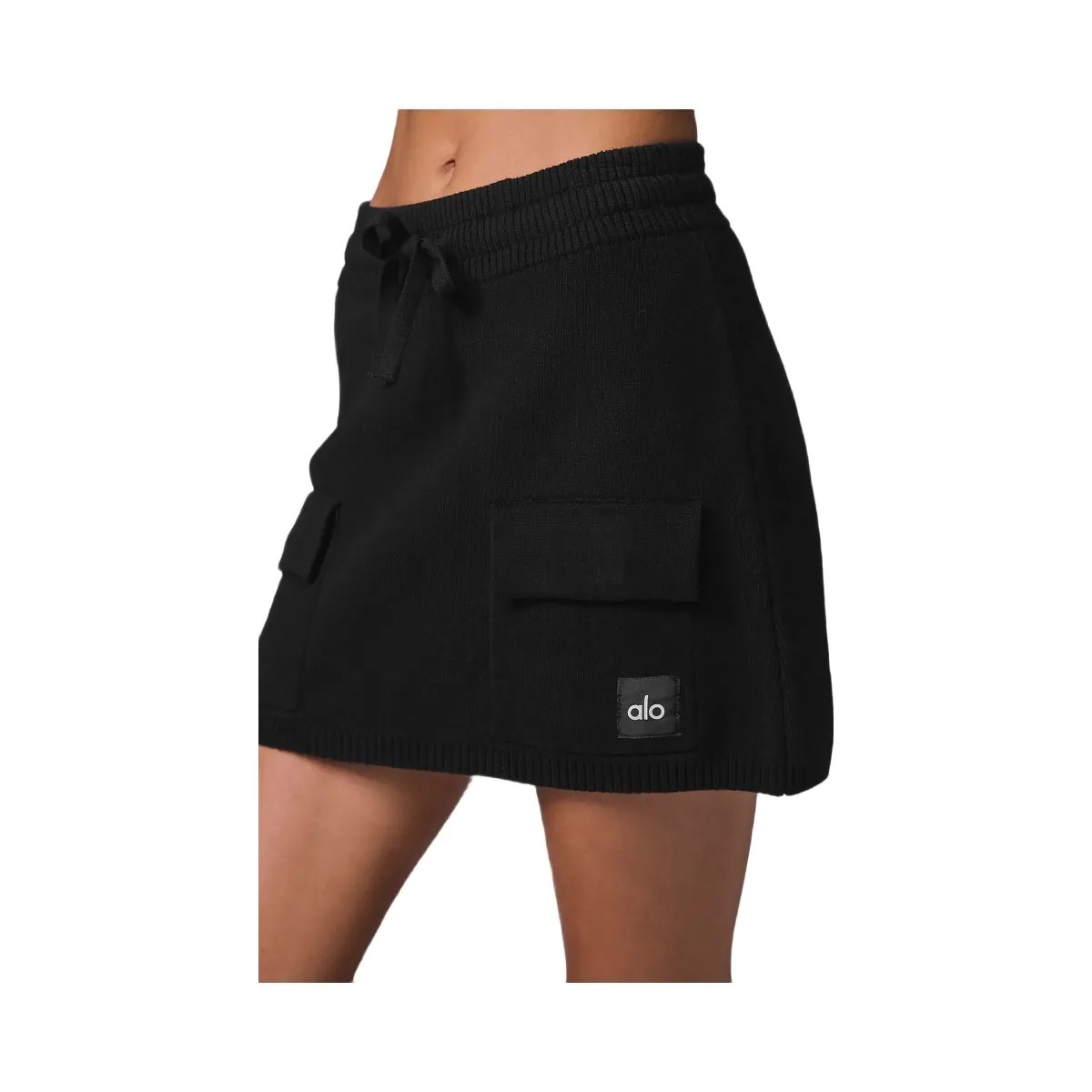 Alo Women's Scholar Knit Cargo Skirt - Black - HypeFly India View 3