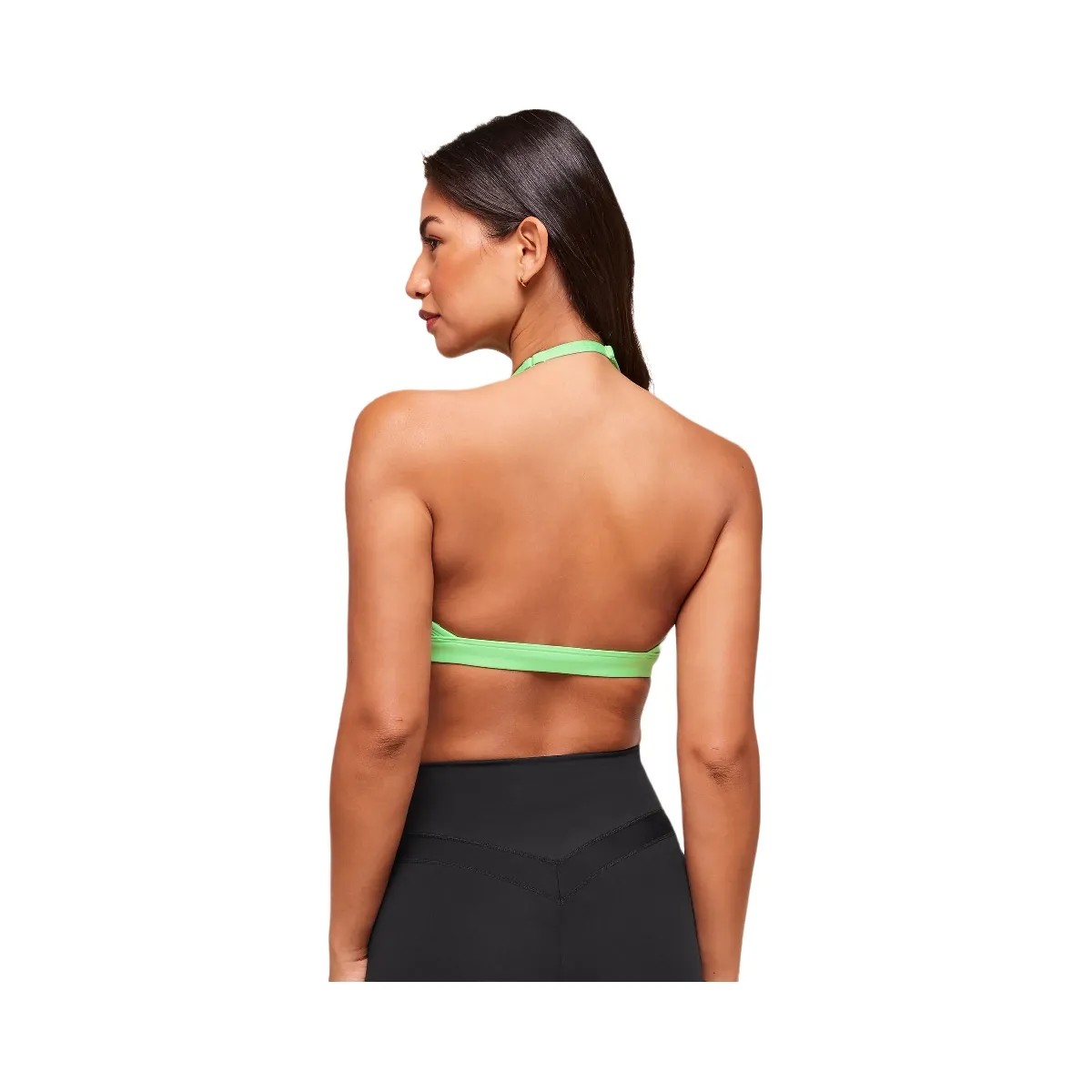 Gymshark Minimal Halterneck Sports Bra - Active Green - HypeFly India View 3