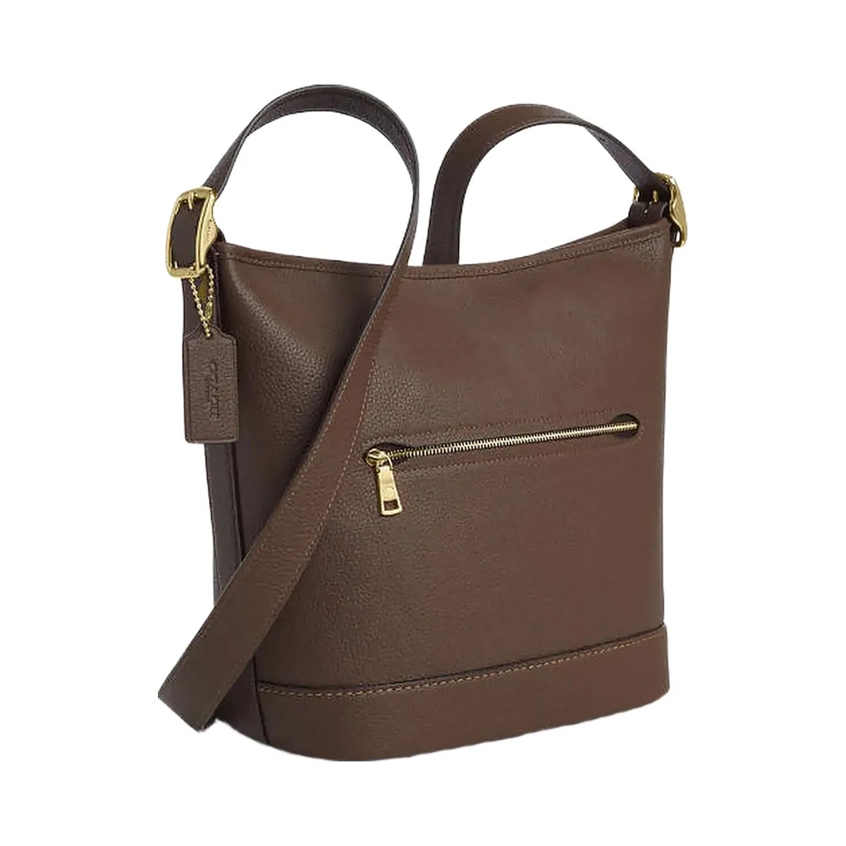 Coach Jude Duffle Bag Pebbled Leather-Gold-Dark Stone - HypeFly India View 4