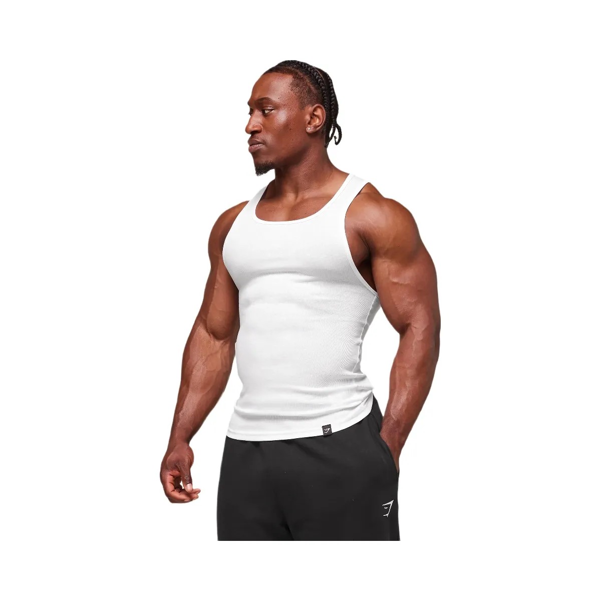 Gymshark Ribbed Tank 3 Pack - White - HypeFly India View 5